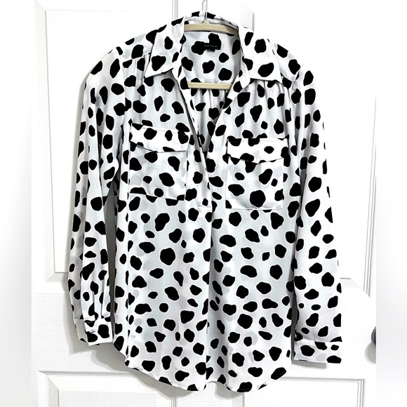 Ann Taylor Black & White tunic top, polyester NWOT - Picture 1 of 6